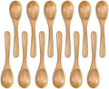 INTAJ 12 PCS Small Wooden Spoons, 5 Inch Honey Spoons for Tea, Hardwood Wooden Honey Teaspoon for Coffee, Little Tiny Wood Spoons, Bamboo Table Spoon for stirring, Wooden Spoons for Utensils Set