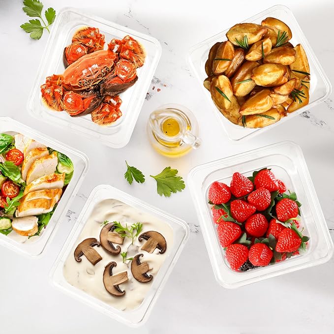 6 Pack 6'' Deep NSF Food Pans 1/6 Size | Commercial Food Storage Containers | Polycarbonate Plastic Pans for Restaurant | Commercial Grade for Food Prep | Clear