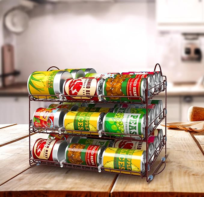 Utopia Kitchen Can Organizer for Pantry, Storage Rack Organizer, Stackable Can Organizer, Can Pantry Organizers and Storage for Cans, Holds up to 36 Cans for Kitchen, Cabinet, or Pantry (Bronze)
