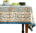 patdrea Designer French Linen Blue Tablecloth for Rectangle Table,Vintage Floral Table Cloth,Colorful Decoration Fall Cover Kitchen Dining for Thanksgiving,Tea Party,Christmas,55"x87"-Wensel