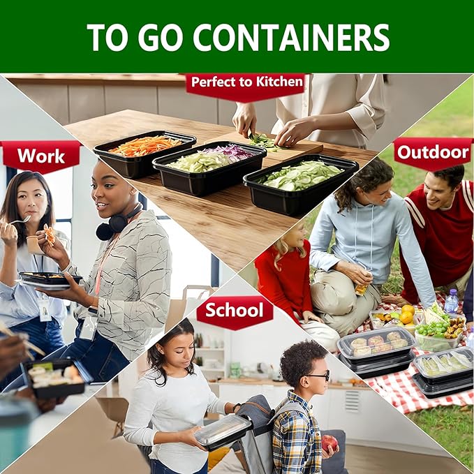 [20 value pack single one compartment 12oz MINI Meal Prep Food Storage Containers - BPA Free Reusable Lunch bento Box with Lids - Spill proof, Microwave, Dishwasher and Freezer Safe