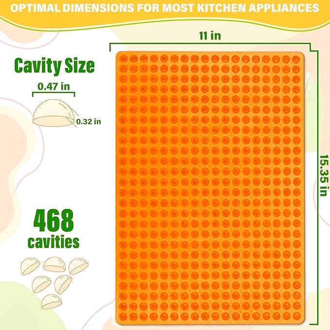 15.35" x 11" Dog Treat Silicone Mold with 468 cavities - Non-Stick Silicone Dog Treat Molds for Baking and Freezing - Durable and Flexible Yogurt Melt Mold for Ice, Marshmallows, Jelly and Candies
