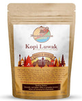 Monkey Business Coffee - Wild Kopi Luwak Coffee Whole Beans - Ethically Sourced - 250 Grams (8.8oz) (Other Weights & Bean Types Available) - Produce of Indonesia