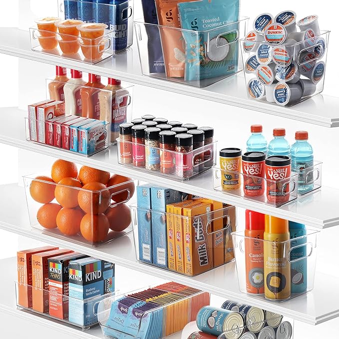 STORAGEBUD Fridge Organizer - 2 Pieces Refrigerator Organizer Bins - Pantry Organization and Storage for Fridge & Refrigerator- BPA Free Freezer Organizer Bins