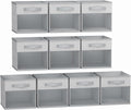 DIMJ Storage Cubes, Cube Storage Bin, 10 Pack Foldable Cubes with Window, Closet Oganizer Boxs with Handle, 12.2x 12.2 inch Storage Organizer for Clothes, Toys, Books