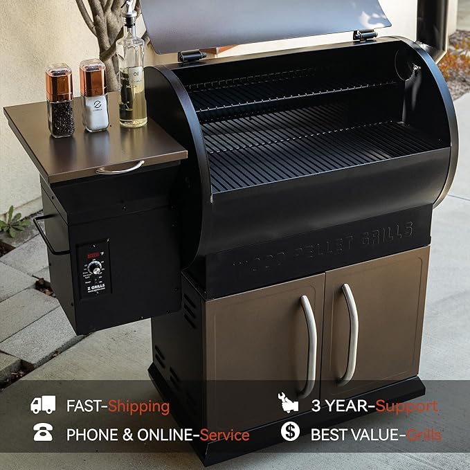 Z GRILLS Wood Pellet Grill Smoker with PID Control, Rain Cover, 700 sq. in Cooking Area for Outdoor BBQ, Smoke, Bake and Roast, 700D