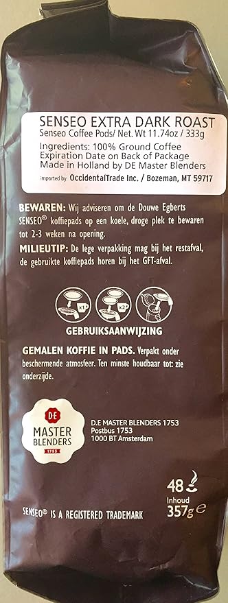 Senseo Extra Strong Coffee Pods – 144 Count (3 Packs) – Dark Roast with Intense & Bold Flavor and Rich Crema – Single-Serve Coffee Pads Compatible with Senseo & PeleCom Machines