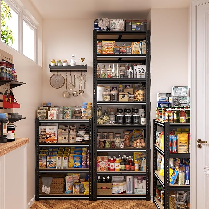 8 Tier Storage Shelves, Shelving Unit Load 400LBS Per Shelf, Adjustable and Divisible Garage Shelving, Shelving Units and Storage for Laundry Room, Pantry, Kitchen, Closet, 21.6"W x 11.8"D x 84"H
