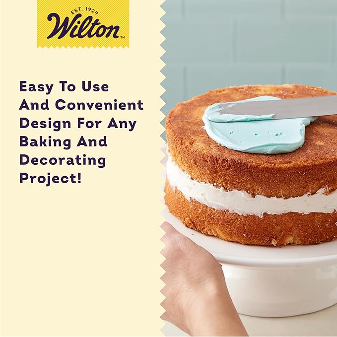 Wilton 13 Inch Angled Frosting Spatula, Stainless Steel With an Ergonomic Handle