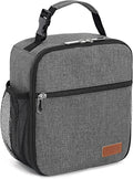 Femuar Lunch Box for Men Women Adults Small Lunch Bag for Office Work Picnic - Reusable Portable Lunchbox, Charcoal Grey