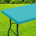 homing Rectangle Table Cloth Cover, Waterproof Polyester Elastic Fitted Tablecloth, Fits for 5 Foot Folding Tables, Washable Table Protector for Picnic, Camping, Outdoor (Turquoise, 30" x 60")