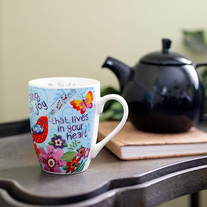 Divinity Boutique Ceramic Boxed Mugs, One Size, Sing Joy Bird (23579)