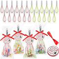 72 Sets 10 Inch Christmas Whisks Gifts DIY Fillable Christmas Tree Ornaments Xmas Colored Silicone Whisks for Cooking Heat Resistant Egg Beaters with Card Rope Bag for Candy Holder