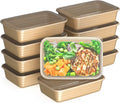 Bentgo Prep - 20-Piece 1-Compartment Reusable Meal Prep Containers with Lids, PFAS & BPA Free Materials, Durable, Microwave, Freezer, & Dishwasher Safe To Go Food Storage (Gold)
