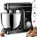 Stand Mixer, 10-Speed Kitchen Electric Mixer, 6QT Food Mixer with 8-in-1 Splash Guard, Dishwasher-Safe Dough Hook/Whisk/Beater/Spatula, Dough Mixers for Baking, Black
