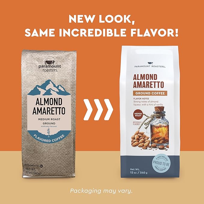 Almond Amaretto Flavored Ground Coffee, 1-12oz Medium Roast