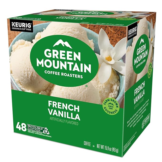 Green Mountain Coffee Roasters French Vanilla Coffee, Keurig Single-Serve K-Cup Pods, Light Roast, 48 Count