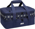 MIER Insulated Double Casserole Carrier Bag for Lasagna Lugger, Potluck Parties, Picnic, Beach, Fits 9 x 13 Inches Baking Dish, Casserole Dish, Expandable, Dark Blue