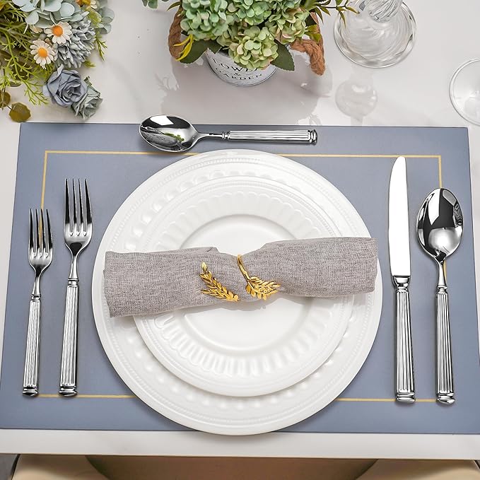 20-Piece 18/10 Stainless Steel Forged Flatware Set Heavy Duty Silverware for 4, Thick Handle, Ideal for Gift