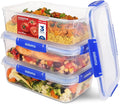 Sistema KLIP IT PLUS Leakproof Food Storage Containers | 2.2 L | Airtight, Stackable & Nestable Meal Prep Containers with Lids | Lunch Boxes | BPA-Free | 3 Count, Blue