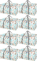 BALEINE 8-Pack Oversized Moving Bags with Reinforced Handles, Heavy-Duty Storage Tote for Clothes, Moving Supplies (Mosaic, 8-Pack)