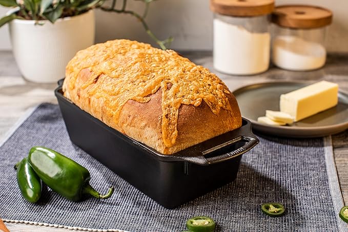 Lodge Cast Iron Loaf Pan 10 Inch | Pre-Seasoned | Dual Handles | Made in USA | Pack of 3