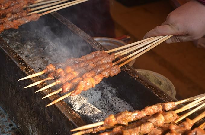 KingSeal Renewable Bamboo Heavy Weight Kebab Skewers, BBQ Sticks, 10 Inches x 3.8 mm Diameter, Resale or Retail Pack - 25 Bags of 100 (2500 Count)