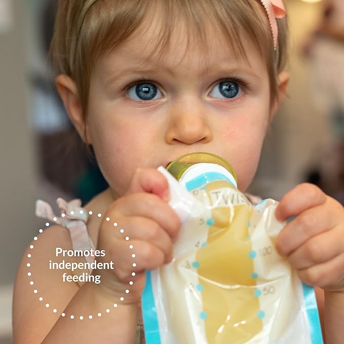 Kiinde Foodii Baby Food Storage Starter Kit, Squeeze Pouch and Reusable Spouts Set