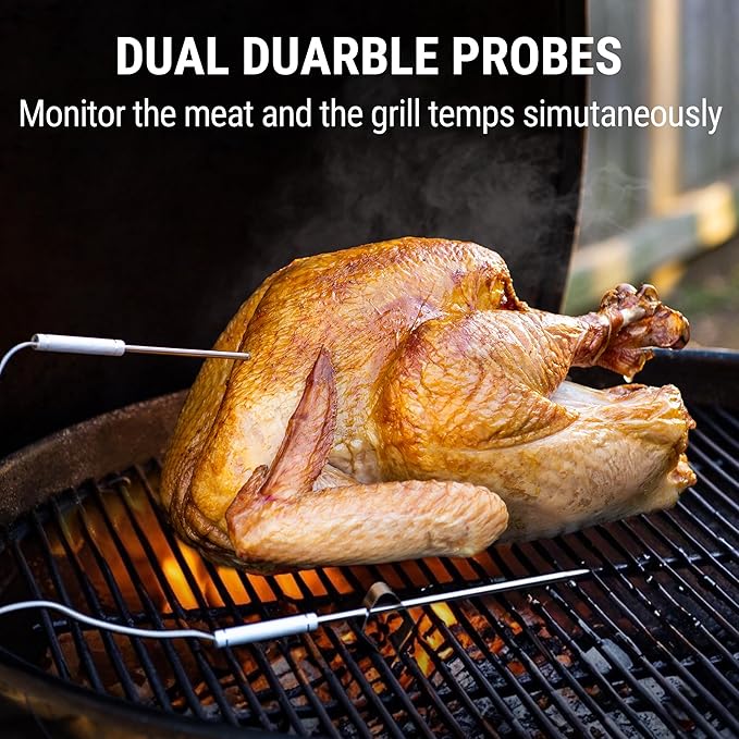 ThermoPro TP20 500FT Wireless Meat Thermometer with Dual Meat Probe, Digital Cooking Food Meat Thermometer Wireless for Smoker BBQ Grill Thermometer Beef Steak Fish Turkey Thermometer