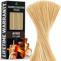 Zulay Kitchen Authentic Bamboo Marshmallow Smores Sticks - 40 Extra Long 17.5" Roasting Skewers - 5mm Heavy-Duty Bamboo - Thick Smore Sticks - Ideal for Grilling & Camping