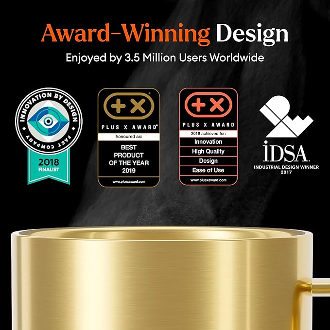 Ember Temperature Control Smart Mug 2, 10 Oz, App-Controlled Heated Coffee Mug with 80 Min Battery Life and Improved Design, Gold
