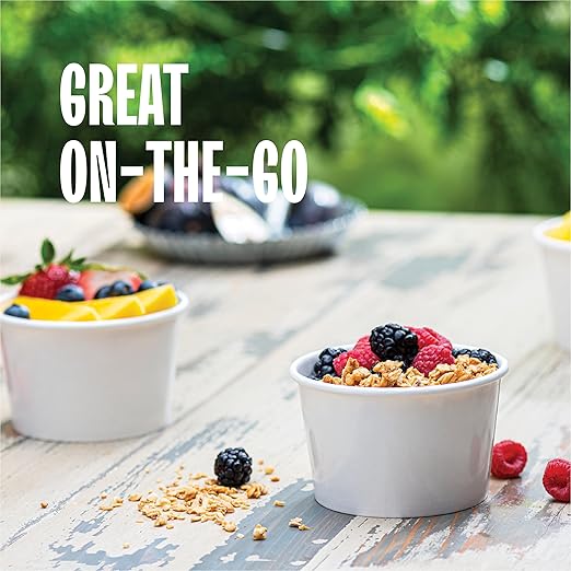 Stack Man [8 oz. - 50 Sets] Paper Food Container with Lid, Insulated Food Cups with Vented Lids - Hot or Cold To Go Soup Cup, for Soups, Ice Cream and Yogurt - Eco-Friendly - White