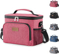 Lifewit Reusable Insulated Lunch Bag for Men, Lunch Box Women, Portable Cooler Freezable Soft Lunchbox Leakproof with Adjustable Shoulder Strap for Adult for Work Picnic or Travel, Pink 9L