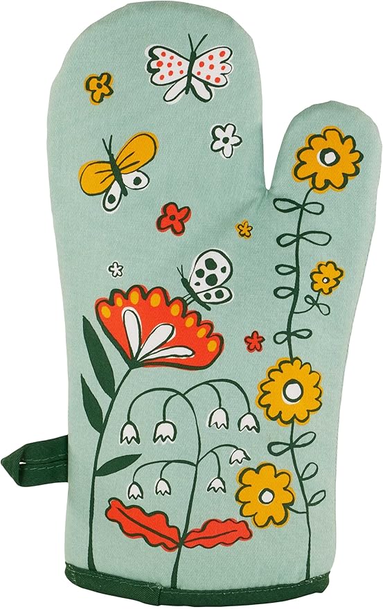 Blue Q Please, One Storm at a Time Funny Oven Mitts - Cute Oven Mitts, Home Kitchen Gifts, Cooking Accessories, Super-Insulated Quilting, Comfy Natural-Fitting Shape, 100% Cotton, Size 12.5"L x 7.5"W