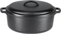 Amazon Basics Round Pre-Seasoned Cast Iron Dutch Oven Pot with Lid and Dual Handles, Heavy-Duty & Large, 7-Quart, Black