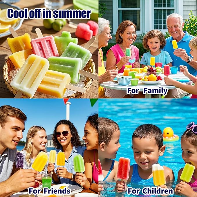 Silicone Popsicles Molds,Popcylce Molds,Food Grade Reusable Popsicle Molds for Kids,Homemade Popsicles Molds,Ice Cream Mold,Ice Pop Molds Maker with Popsicle Stick,Popsicle Bag,Funnel (Blue)