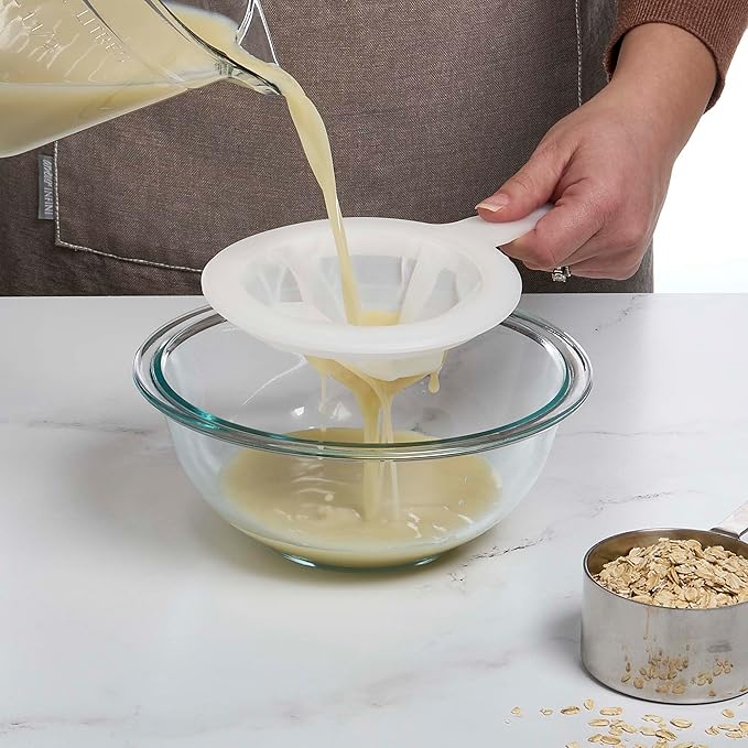 HIC Kitchen Ultra-Fine Mesh Strainers, Set Of 3 (100, 200, And 400 Mesh Count), For Filtering Juices, Nut Milks, Oils, And Sauces