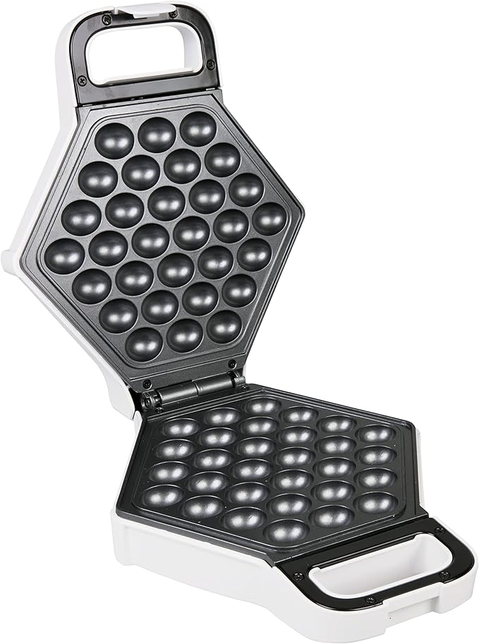 Bubble Waffle Maker- Electric Nonstick Hong Kong Egg Waffler Iron Griddle w Ready Indicator Light- Ready in under 5 Mins w Recipe Guide- Homemade DIY Ice Cream Cones- Special Breakfast, Dessert Gift
