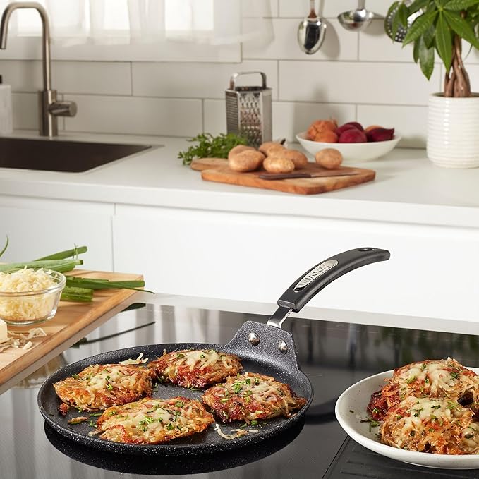 Starfrit The Rock 26cm (10") Non-Stick Multi Pan - Tawa - Durable Forged Aluminum - Oven Safe - PFOA Free - Easy to Clean - Black
