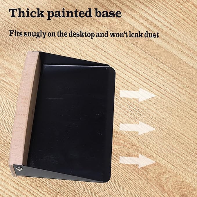 Mini Broom and Dustpan Set Small Metal Dustpan and Brush Set Hand Whisk Broom for Home Office Desktop Sofa Pet Care Household Cleaning (PET bristles, Black)