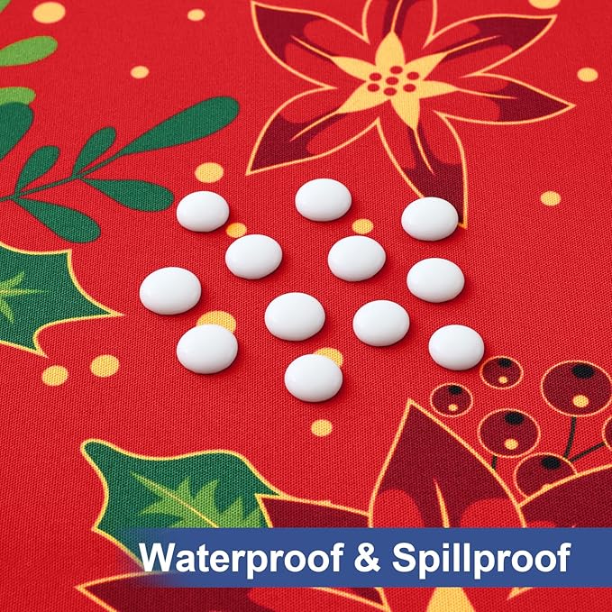 homing Rectangle Table Cloth Cover, Waterproof Polyester Elastic Fitted Tablecloth, Fits for 8 Foot Folding Tables, Washable Table Protector for Christmas, Holiday, Party (Flowers, 30" x 96")