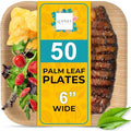 100% Natural 6” Palm Leaf Square Plate (50-pack), Compostable & Biodegradable Dinnerware for Catering, Birthdays, Halloween, BBQs, Thanksgiving, Alternative to Paper & Bamboo Plates Disposable
