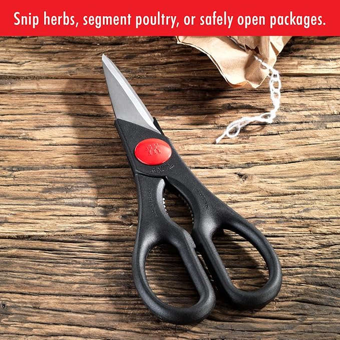 ZWILLING TWIN Kitchen Shears, Multi-Purpose, Heavy Duty, Stainless Steel Blades, Black