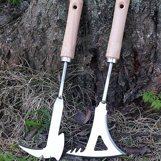 Weed Puller Tool, Manual Stainless Steel Weeding Tool, Triangle Shape for Lawn Vegetable Garden Farm Planting