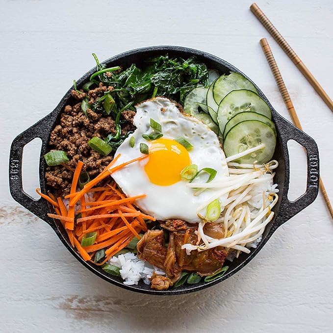 Lodge Pre-Seasoned Cast Iron WOK - Dual Assist Handle - Use in the Oven, on the Stove, or on the Grill - 6.25 Inch