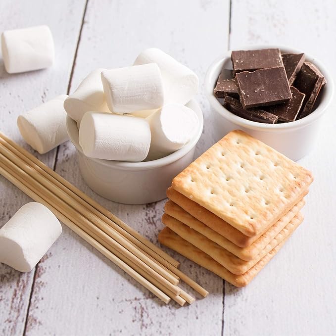 Zulay Kitchen Authentic Bamboo Marshmallow Smores Sticks - 40 Extra Long 30" Roasting Skewers - 5mm Heavy-Duty Bamboo - Ideal for Grilling & Camping