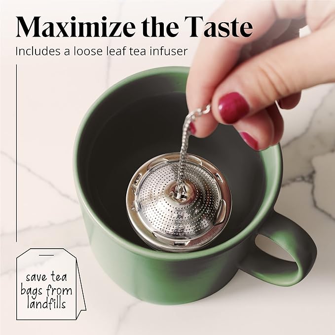 Willow & Everett Whistling Tea Kettle for Stove Top - 3 Liter Tea Pots for Stove Top w/Stainless Steel, Brushed Finish and Strainer - Tea, Coffee & Hot Water Pot, Black