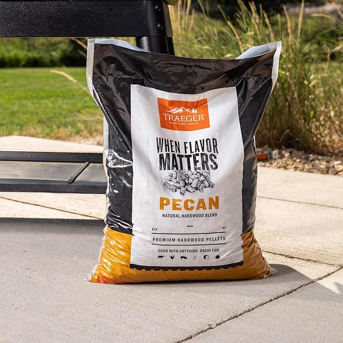 Traeger Grills Pecan 100% All-Natural Wood Pellets for Smokers and Pellet Grills, BBQ, Bake, Roast, 18 lb. Bag (Pack of 2)