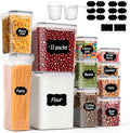 ComSaf Airtight Food Storage Containers with Lids, 11 Pcs Canisters Sets for the Kitchen, Plastic Pantry Organizers and Storage for Cereal, Flour, Sugar,Kitchen Storage Containers Include Labels