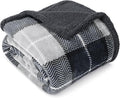 PAVILIA Charcoal Dark Grey Sherpa Throw Blanket for Couch, Plush Flannel Fleece, Soft Fuzzy Cabin for Sofa Bed, Warm Cozy Winter Gift, 50x60